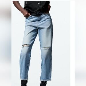 Zara ribbed straight leg jeans Sz-6